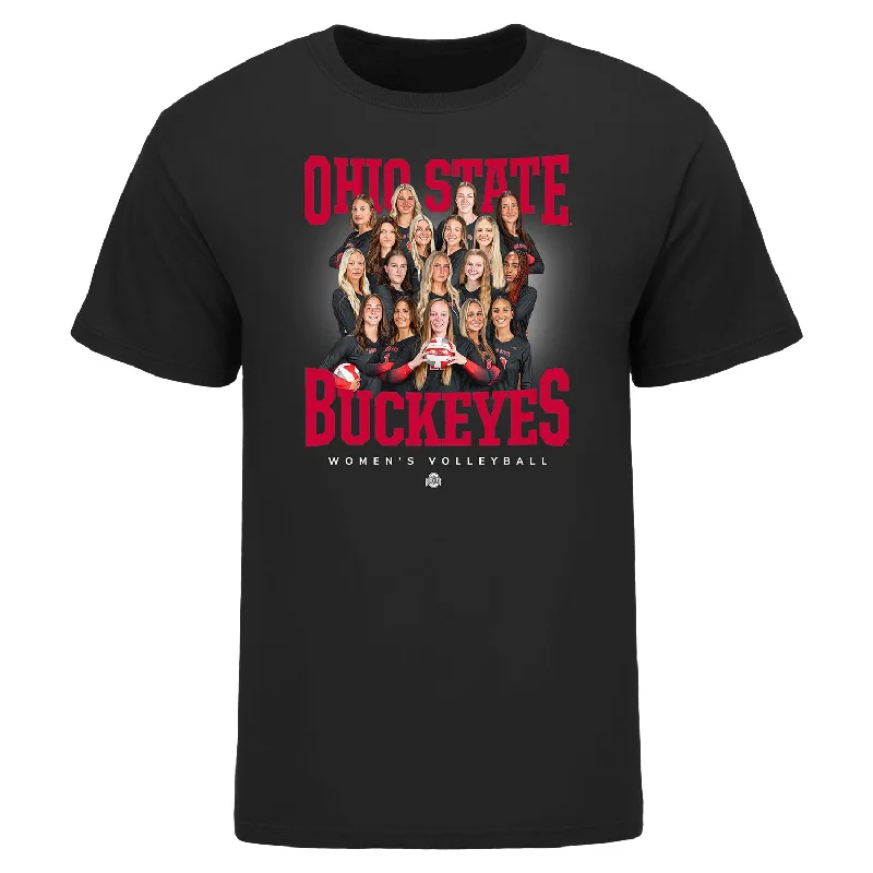 Youth Ohio State Buckeyes 2024-2025 Women's Volleyball Team Signature T-Shirt Sleek Men's Metallic