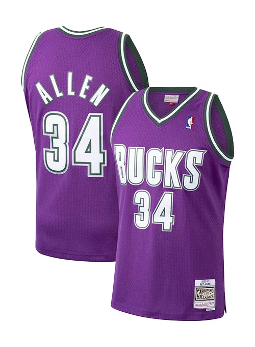 Mitchell & Ness Hardwood Classics 2000 Ray Allen Milwaukee Bucks Swingman Jersey Vintage Men's 1970S Disco