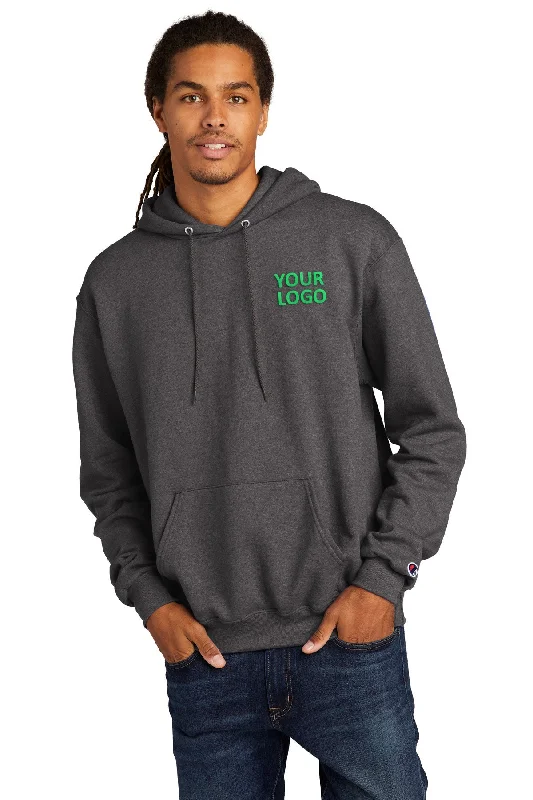 Champion Eco Fleece Pullover Hoodie, Charcoal Heather Masculine Men's 