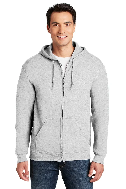 Gildan Heavy Blend Full Zip Hooded Sweatshirt Ash Grey Organic