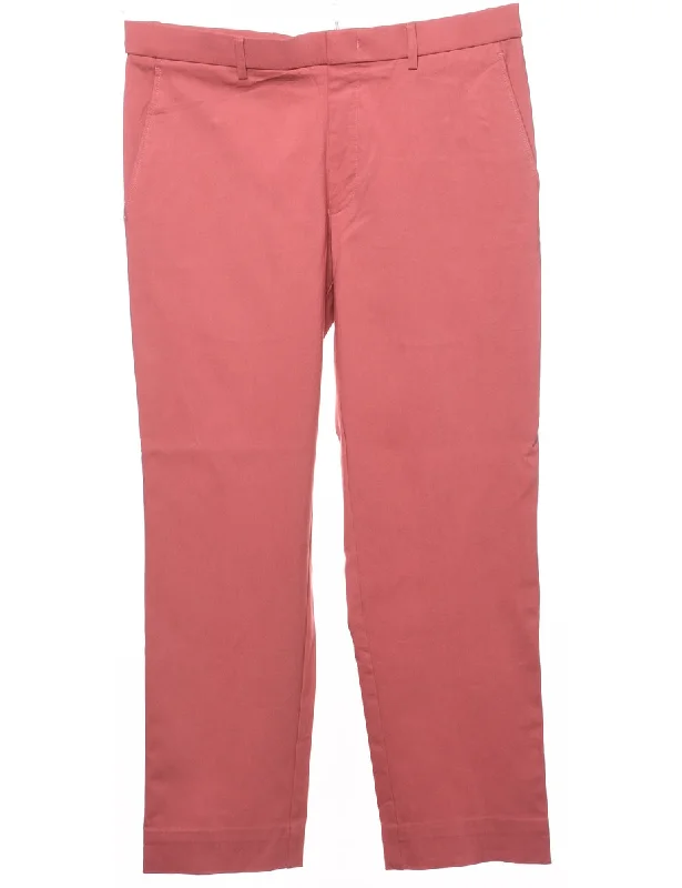 Tommy Hilfiger Pink Straight-Fit Trousers - W33 L32 Relaxed Men's Australian 