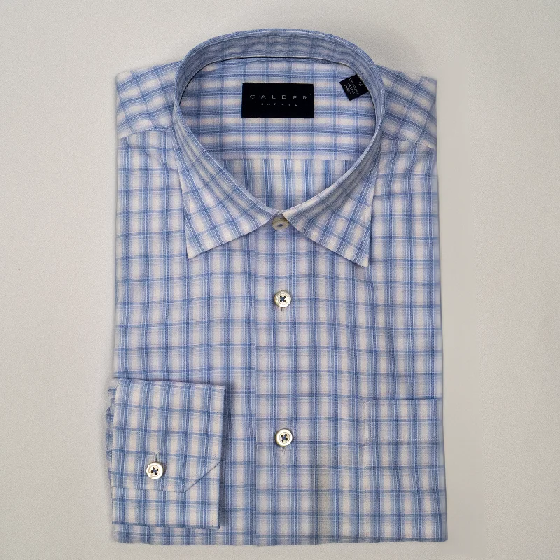 CALDER BLUE & PINK CHECK LONG SLEEVE SHIRT Rugged Men's Outdoor 