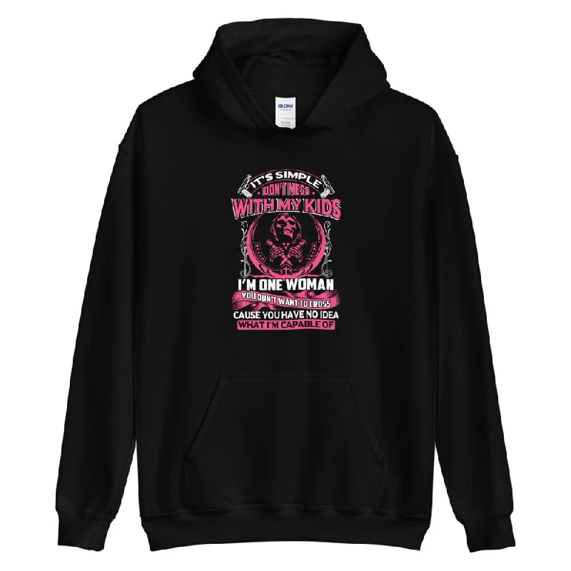 It's Simple Don't Mess With My Kids - Skull Hoodie - up to 5XL Laid