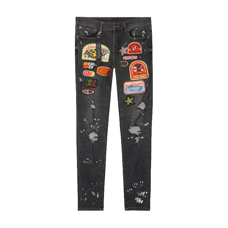 On 1 Patch Denim Jeans Black Organic