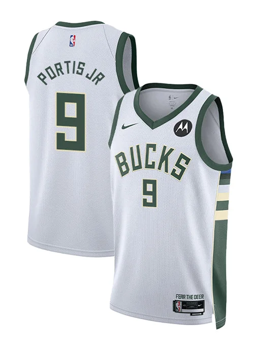 Nike 2022 Association Edition Bobby Portis Milwaukee Bucks Swingman Jersey Relaxed Men's Australian 