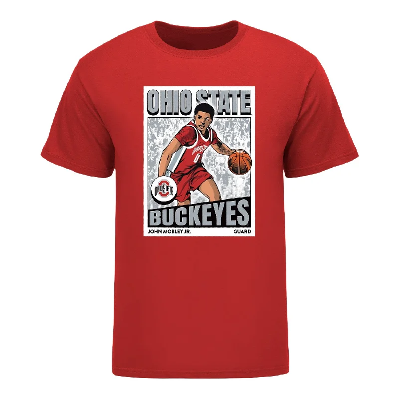 Ohio State Buckeyes Men's Basketball NIL #0 John Mobley Jr. Icon T-Shirt Polished Men's Satin