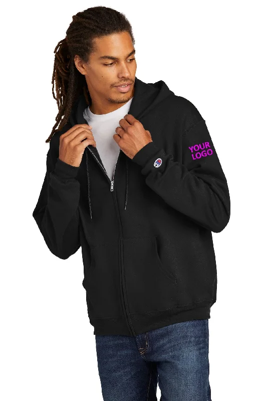 Champion Eco Fleece Full-Zip Hoodie, Black Earthy Men's Hemp