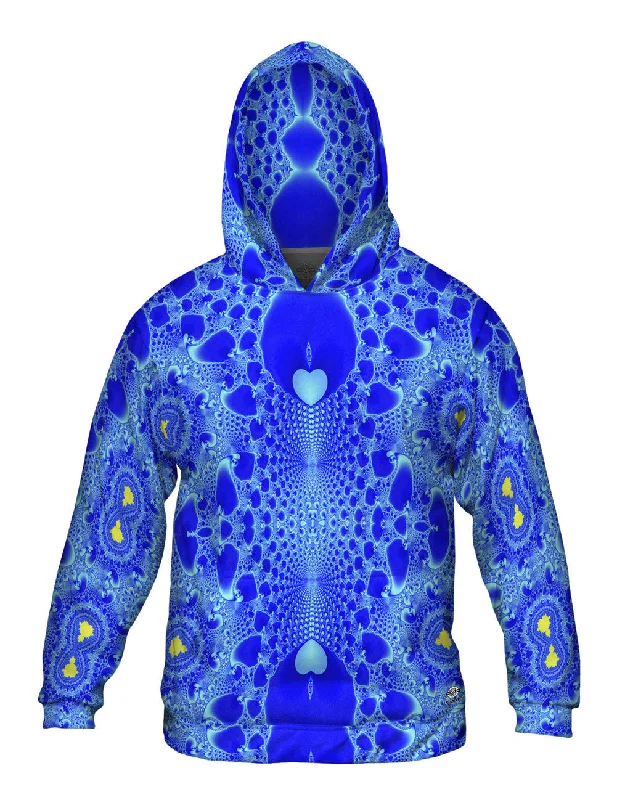 Blue Fractal Heart Casual Men's Short