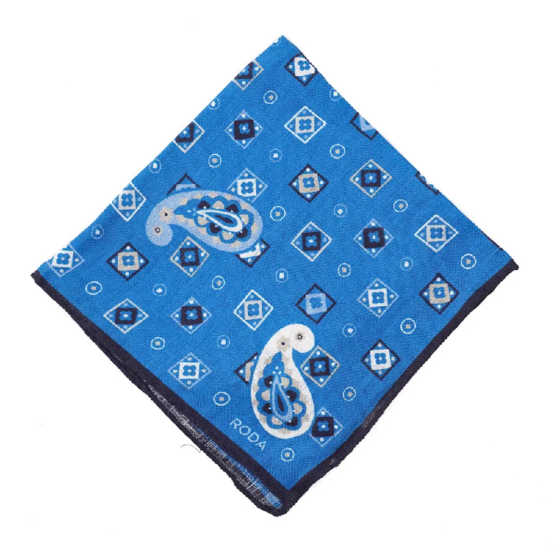 Roda Paisley Medallion Print Linen Pocket Square Confident Men's Power