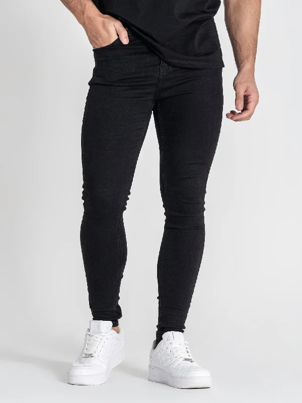 Black Core Skinny Jeans Masculine Men's Thick