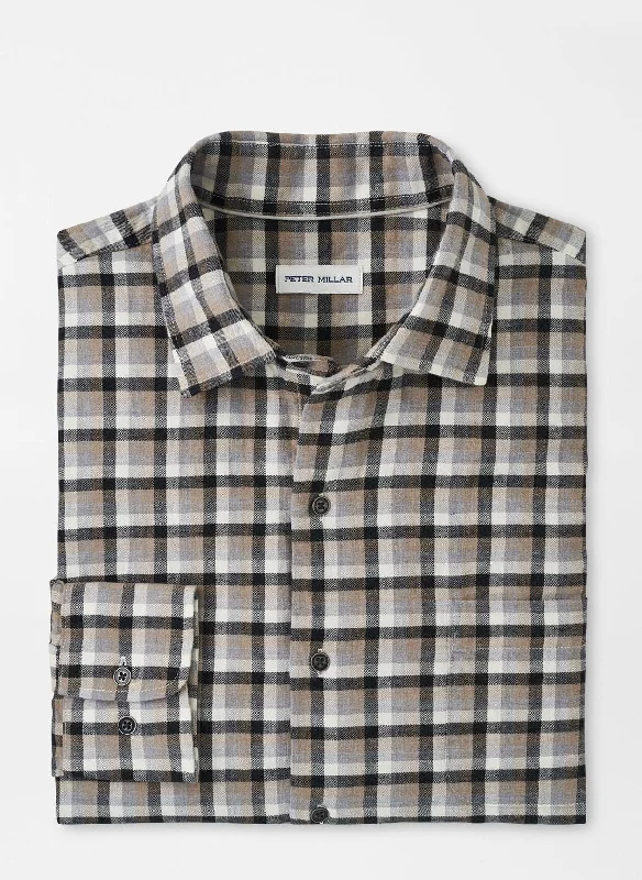 PETER MILLAR PLAID LS SPORT SHIRT Polished Men's Satin