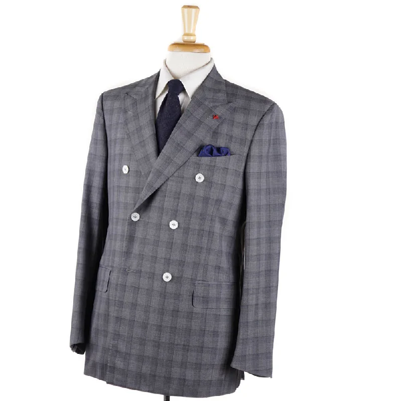 Isaia Gray Check Lightweight Super 150s Suit Cool Men's Skate