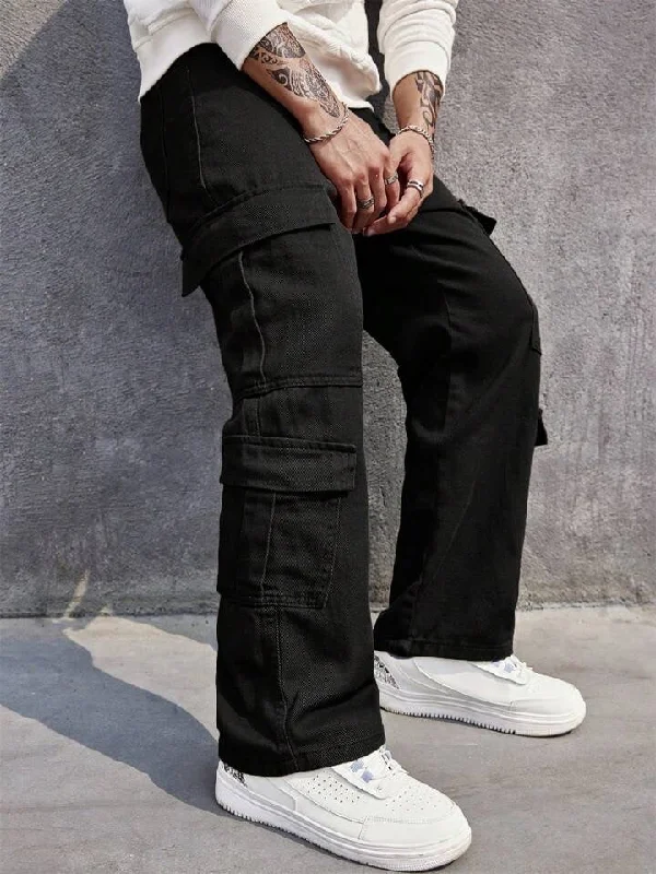 Carbon Black Men Baggy Fit Cargo Bold Men's Statement