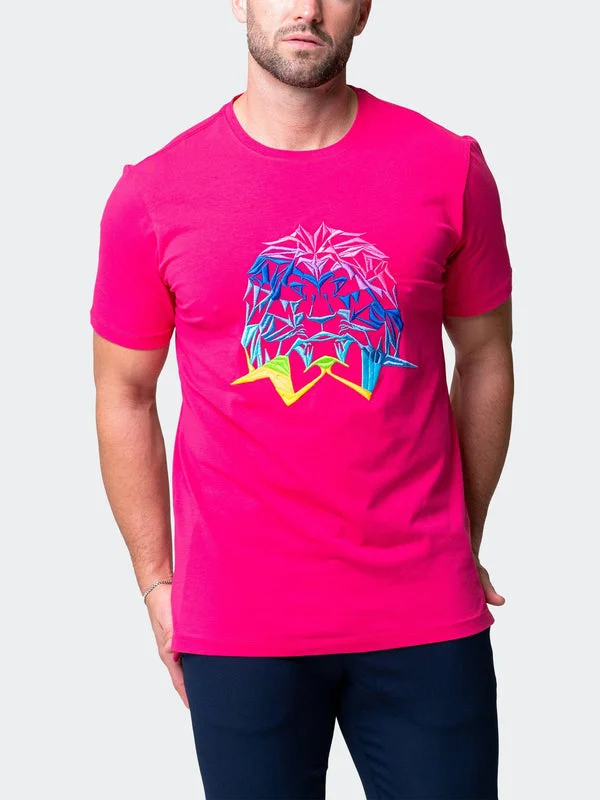 Maceoo Stretch Short-Sleeve Athletic Wear | Tee Neon Fuchsia Relaxed Men's Australian 