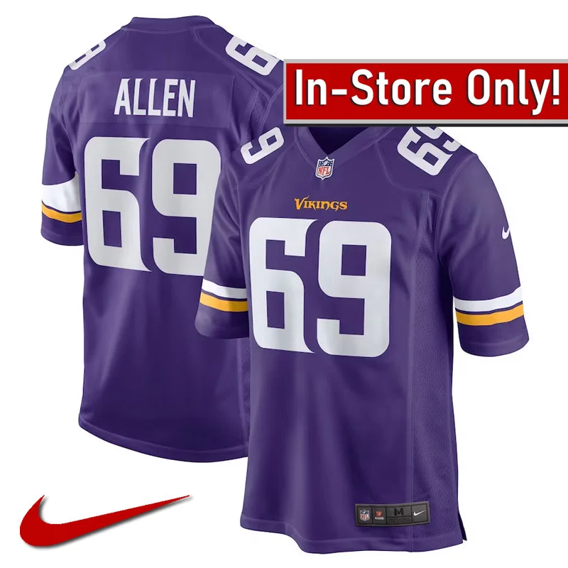 AVAILABLE IN-STORE ONLY! Jared Allen Minnesota Vikings Purple Nike Game Jersey Youthful Men's Anime