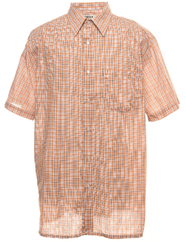 Mustard Checked Western Shirt - L Rugged Men's Outdoor 