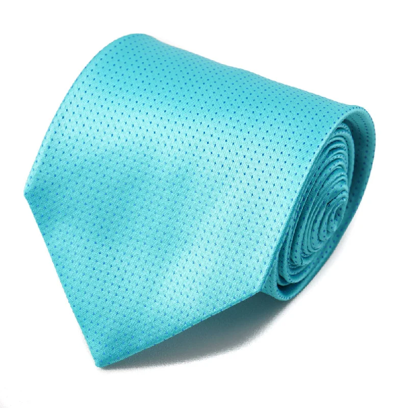 Isaia Turquoise Blue Pindot Silk Tie Adventure