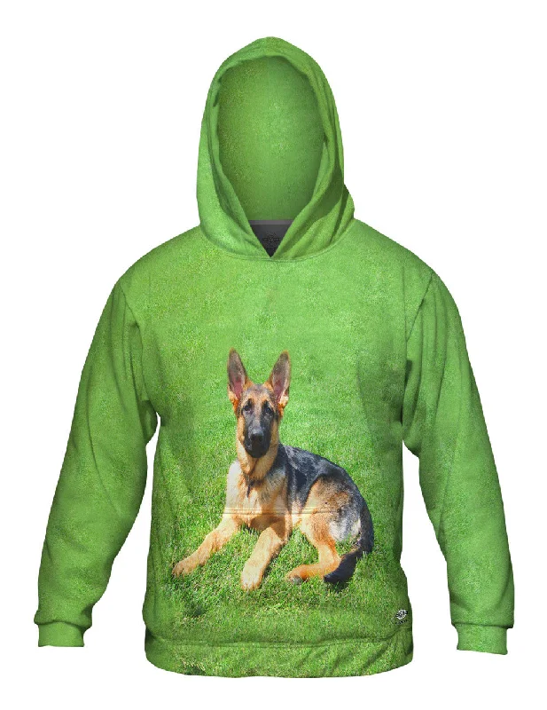 German Shepherd On Grass Dynamic Men's Moto