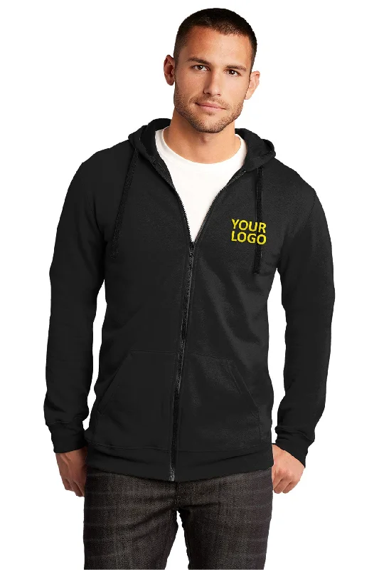 District Young Mens Concert Full-Zip Hoodies, Black Preppy Men's College