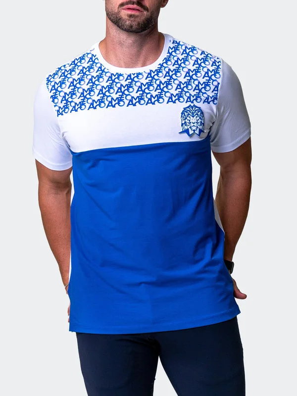 Maceoo Stretch Short-Sleeve Athletic Wear | Tee Comboprint Blue Earthy Men's Sustainable 