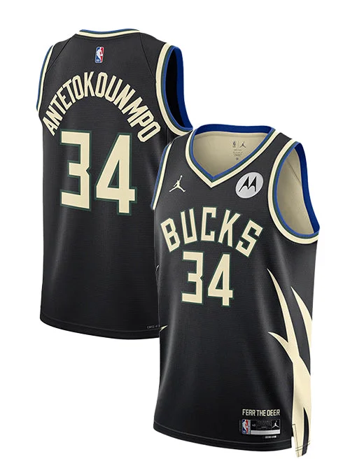 Jordan 2022 Statement Edition Giannis Antetokounmpo Milwaukee Bucks Swingman Jersey Polished Men's Satin