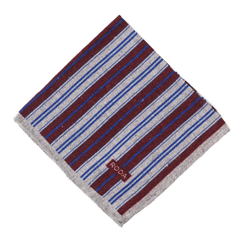 Roda Striped Wool-Silk Pocket Square Youthful Men's Pop