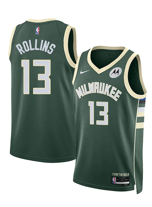 Nike 2022 Icon Edition Ryan Rollins Milwaukee Bucks Swingman Jersey Casual Men's Short