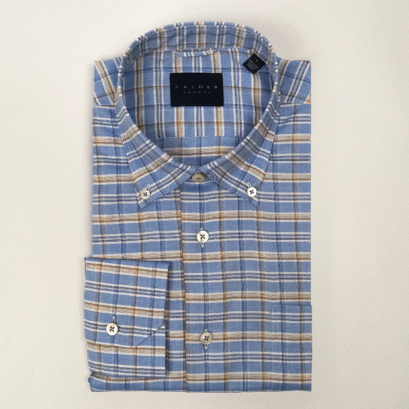 CALDER BLUE PLD BD LS SHIRT Unique Men's Patch