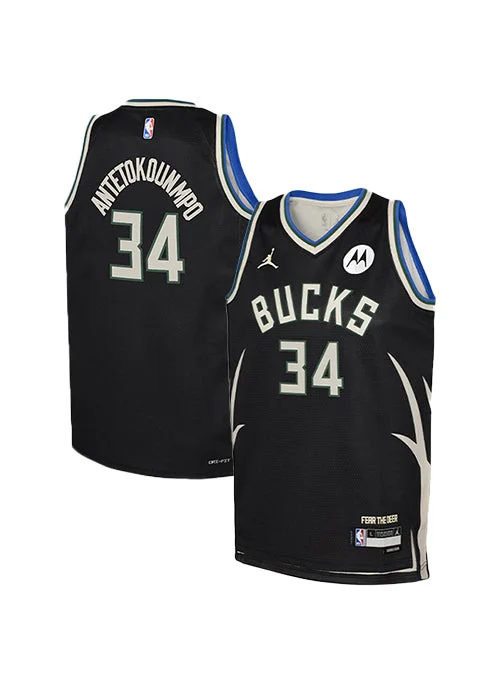 Youth Jordan 2022 Statement Edition Giannis Antetokounmpo Milwaukee Bucks Swingman Jersey Traditional Men's Wool