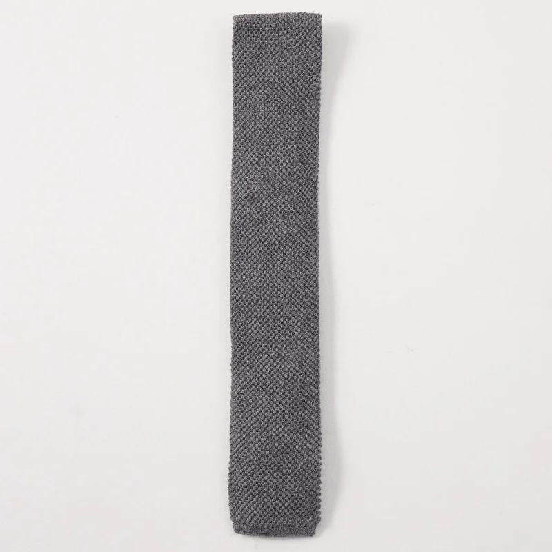 Brunello Cucinelli Medium Gray Knit Cotton Tie Artistic Men's Avant