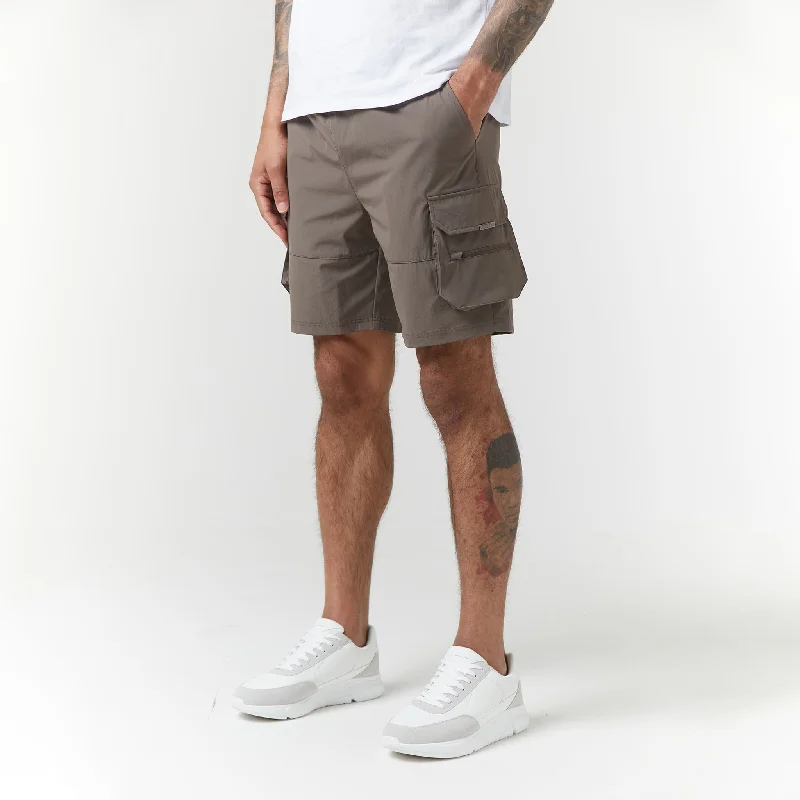 Tech Stretch Poly Cargo Short | Brown Tough Men's Tactical