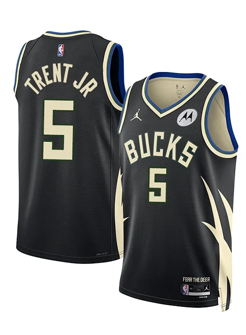 Jordan 2022 Statement Edition Gary Trent Jr. Milwaukee Bucks Swingman Jersey Cozy Men's Sherpa