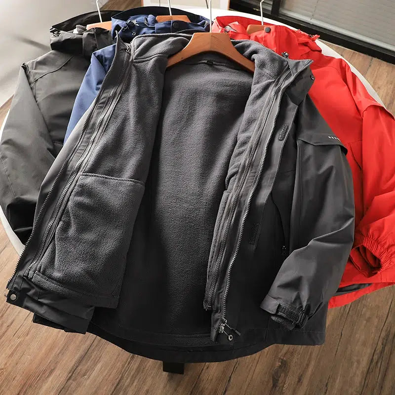 Fleece Polar Detachable Hooded Waterproof Jackets Luxurious Men's High