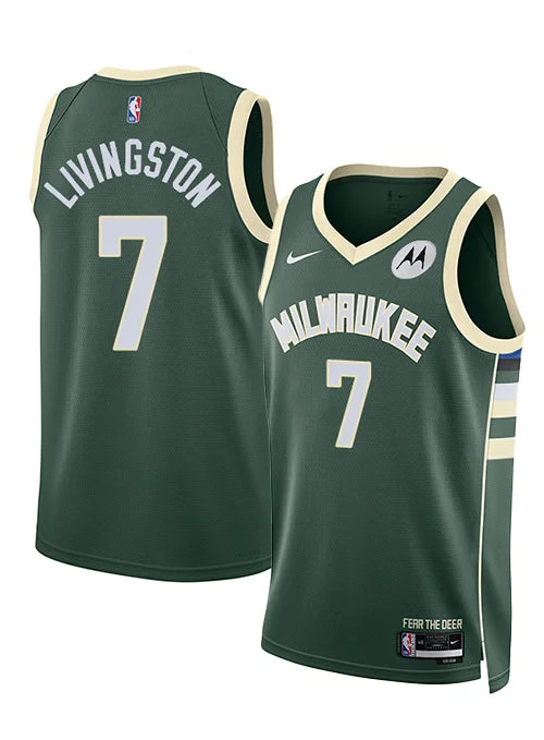 Nike 2022 Icon Edition Chris Livingston Milwaukee Bucks Swingman Jersey Elegant Men's Cashmere