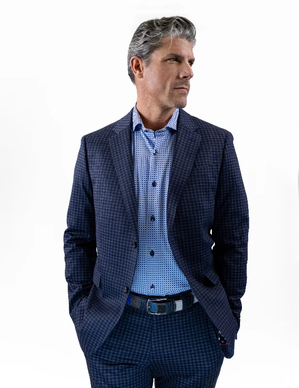 Ancaster Blue Check Blazer Practical Men's Multi