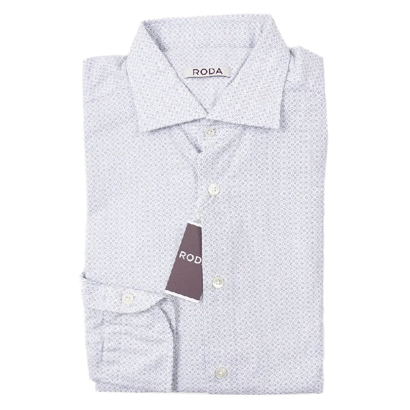 Roda Jacquard Print Cotton Shirt Traditional Men's Wool