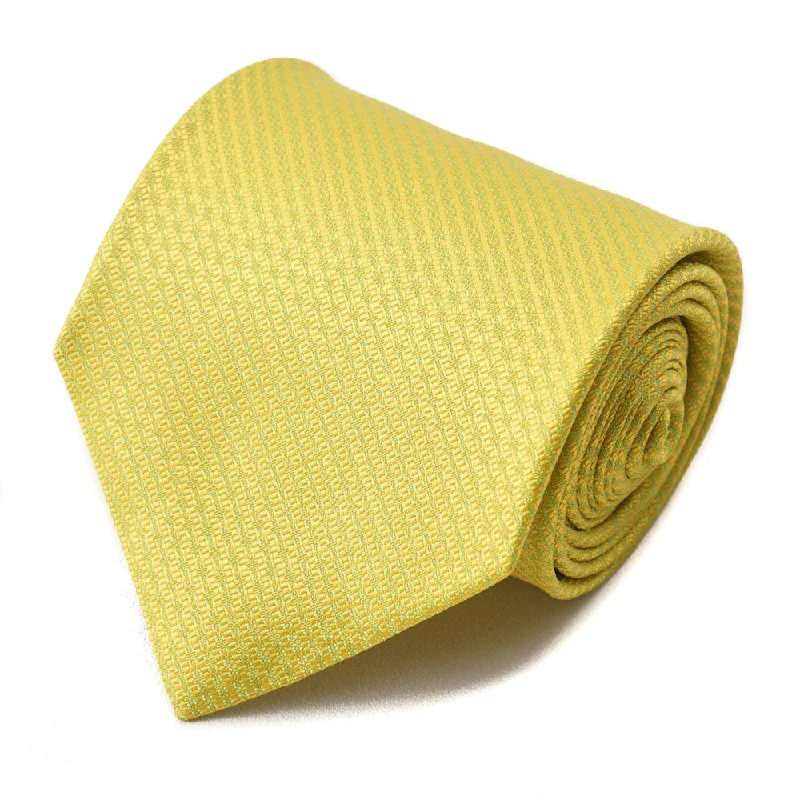 Isaia Lemon Yellow Patterned Silk Tie Refined Men's Classic 