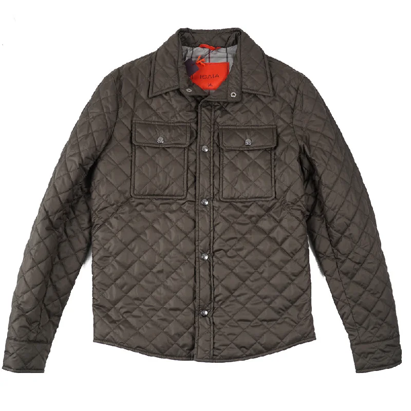 Isaia Quilted Puffer Shirt-Jacket Dynamic Men's Moto