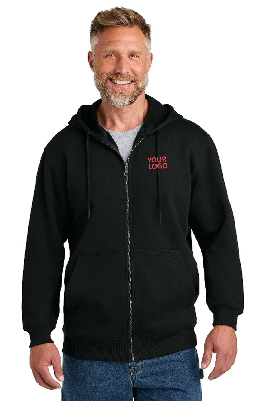 CornerStone Tough Fleece Custom Full-Zip Hoodies, Black Confident Men's High