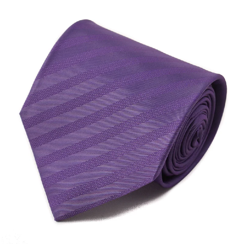 Isaia Purple Ribbon Striped Silk Tie Elegant Men's Formal 