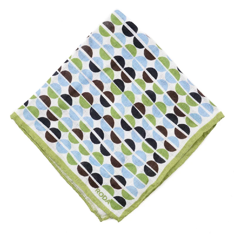 Roda Mod Print Linen Pocket Square Stylish Men's Neon