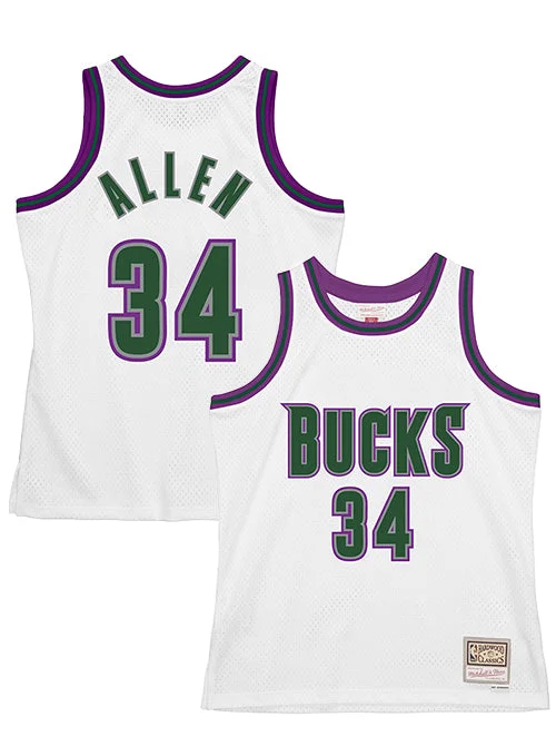 Mitchell & Ness Hardwood Classics Ray Allen 1996 Milwaukee Bucks Swingman Jersey Elegant Men's Formal 