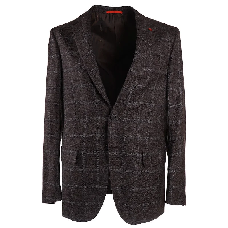 Isaia Windowpane Check Wool-Silk Sport Coat Modern Men's 