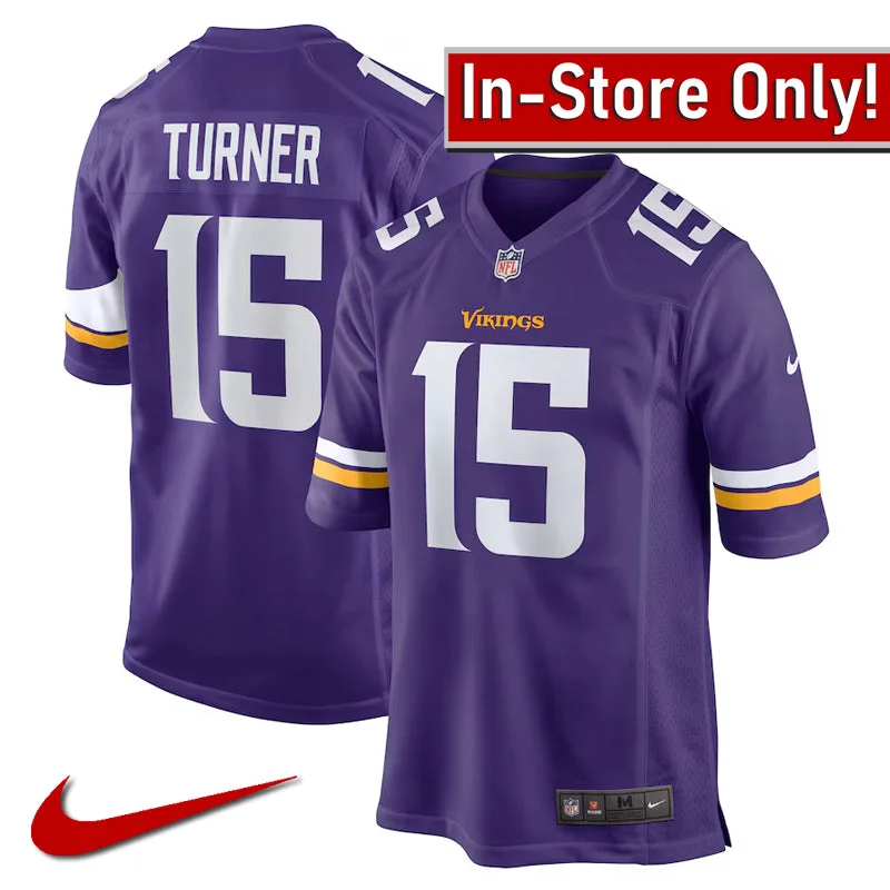 AVAILABLE IN-STORE ONLY! Dallas Turner Minnesota Vikings Purple Nike Game Jersey Sleek Men's Contemporary 