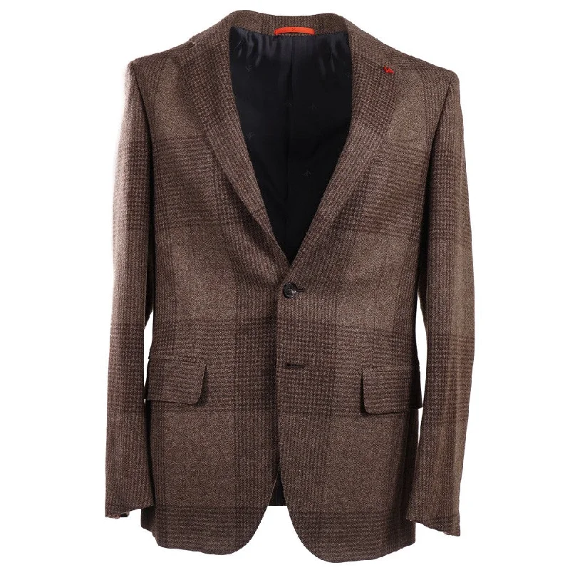 Isaia Large-Scale Check Wool Sport Coat Luxurious Men's High