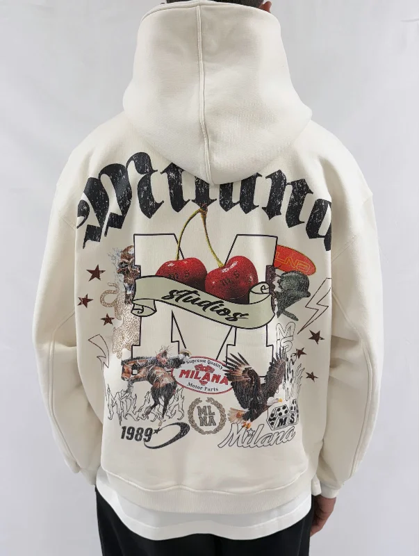 Cream Milana History Heavyweight Hoodie. Gym