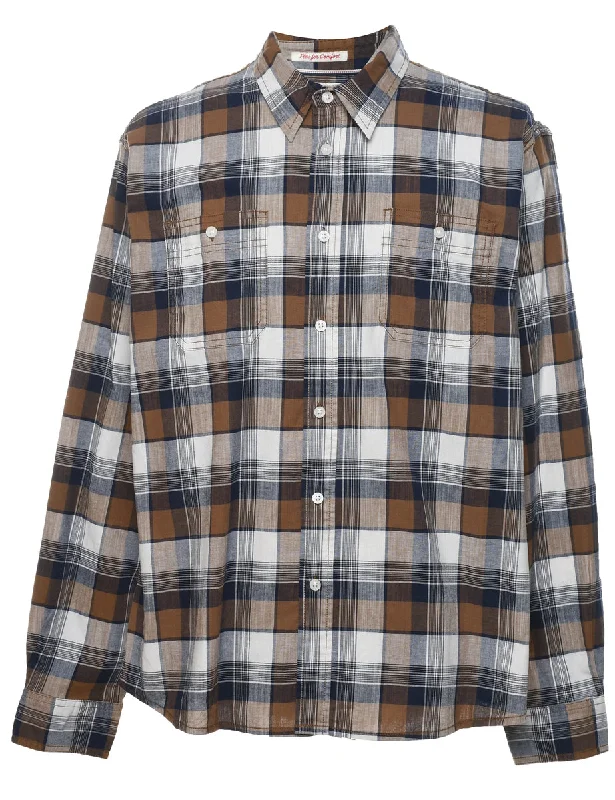 Wrangler Checked Shirt - L Minimalist Men's Casual 