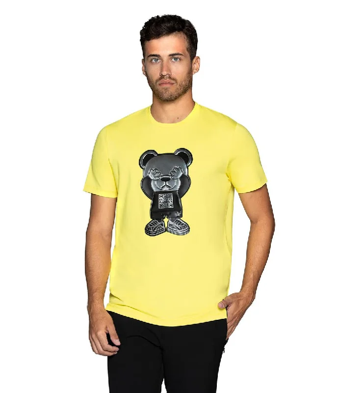 Bertigo Stretch Short-Sleeve Tshirts | CARSON-08T QR TEDDY YELLOW T-SHIRT Masculine Men's 