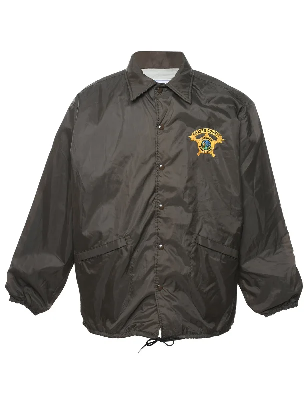 Dunbrooke Sheriff Design Dark Grey Embroidered Nylon Jacket - XL Practical Men's Multi