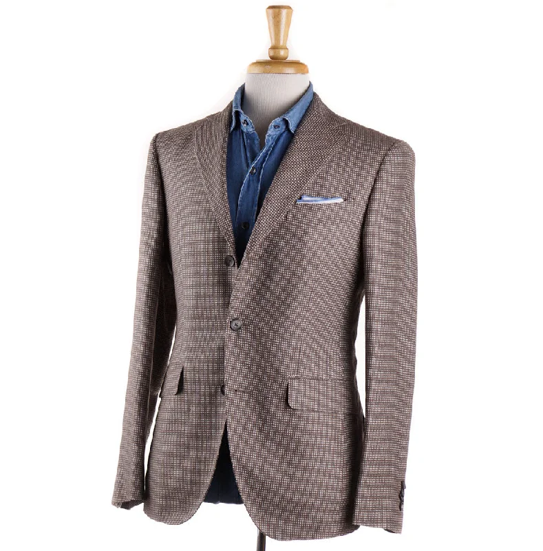 Boglioli Woven Birdseye Silk-Linen-Wool Sport Coat Bohemian Men's Free